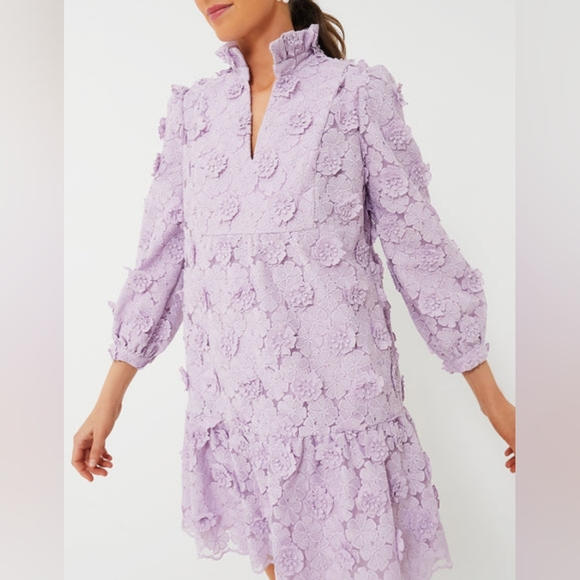 Tuckernuck Lavender Floral Mini Dress - Picture 1 of 10